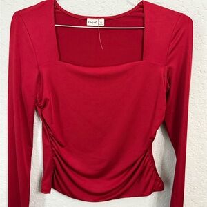 Elegant Red Long Sleeve Top by A New Day